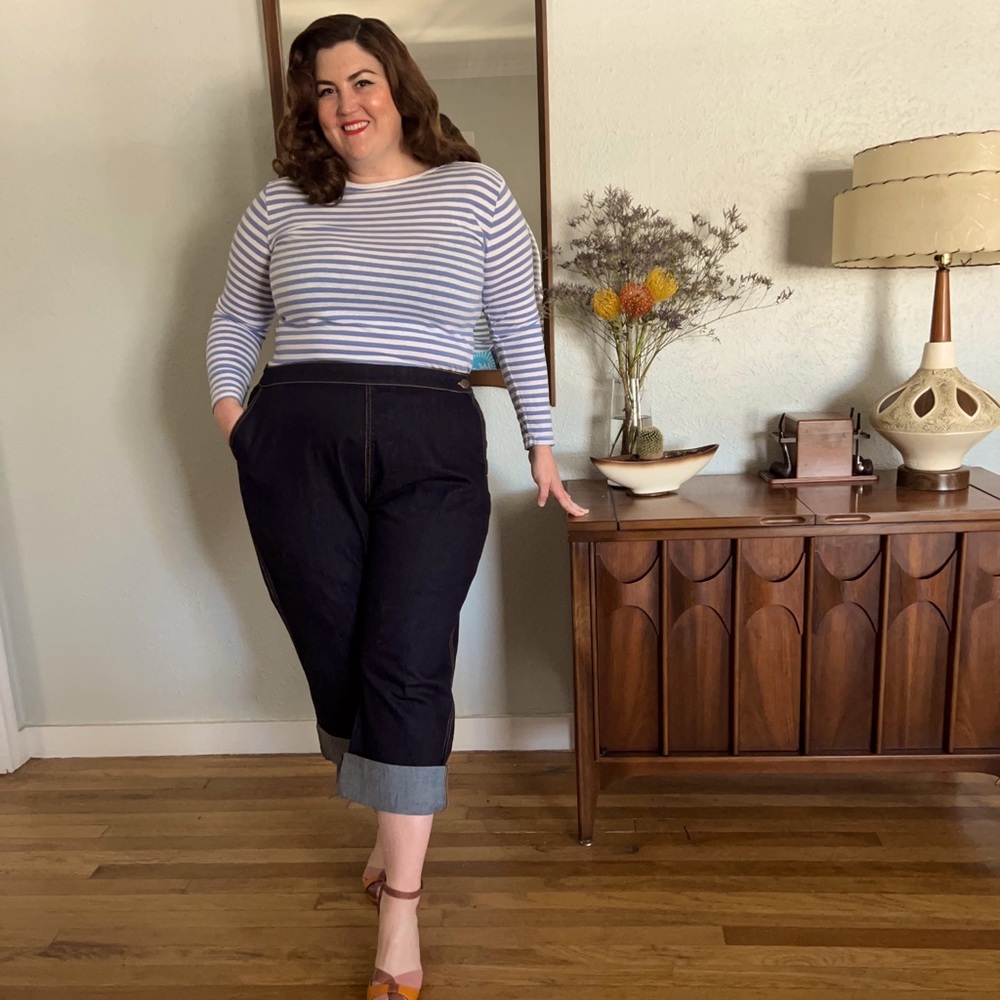 Hell Bunny Capri Jeans Volup Plus Size 4XL Pinup Rockabilly New with Tags Retro